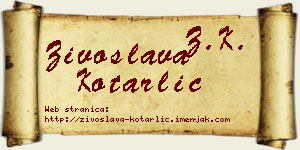 Živoslava Kotarlić vizit kartica